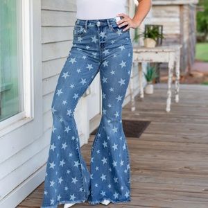 Judy Blue Flare Star Jeans